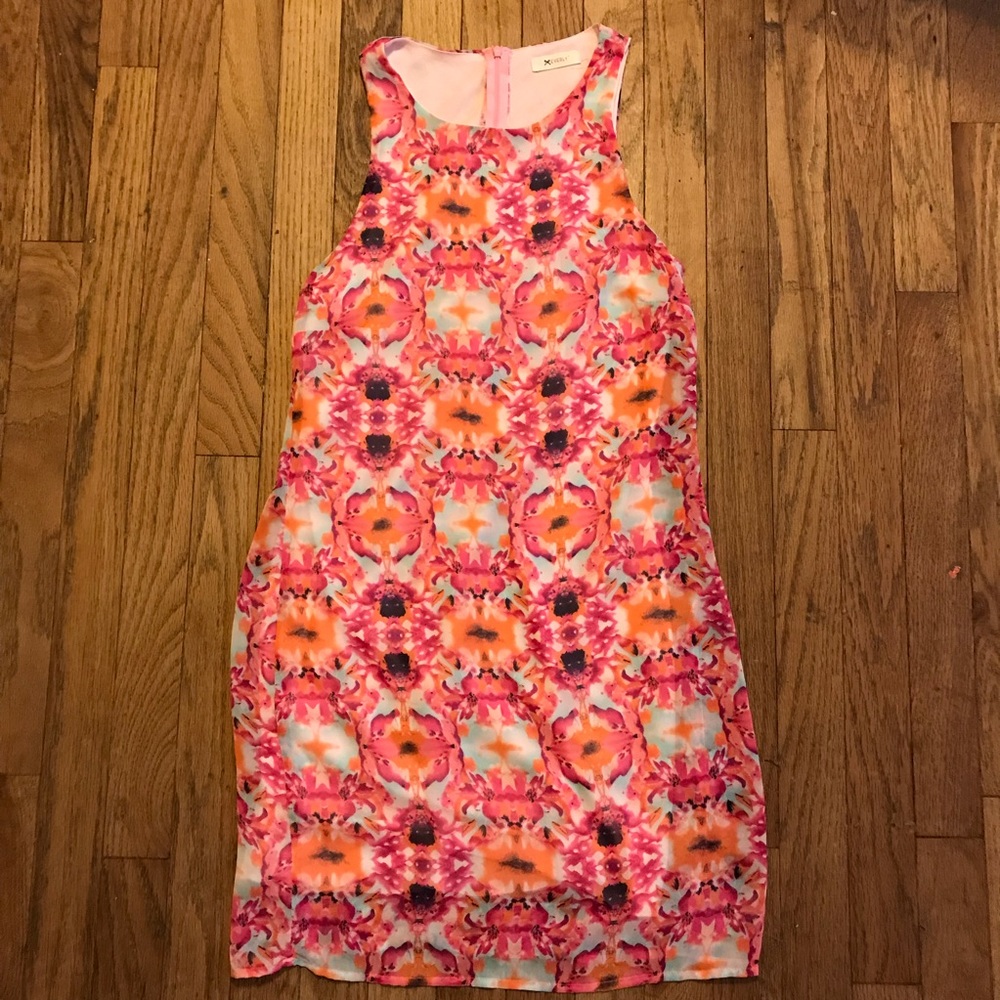 Everly Press Sleeveless Flower Knee Length Dress S